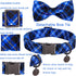 Dog Collar with Bow Tie, Cotton Bowtie Collar for Medium Girl Boy Dog, Holiday Blue, Neck 13.5-22in.
