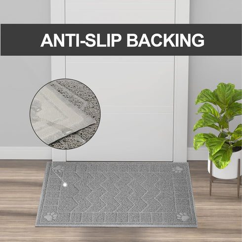 Motsamla 35" 24" Cat Litter Mat, Litter Trapping Mat Soft on Kitty Paws, x Kitten Litter Box Mat for Cleaner Floors