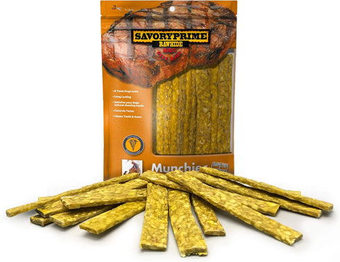 Savory Prime Munchie Strips, 12-Pack, 5-Inch, Chicken