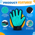 Petandzy Pet Hair Removal Glove for Dogs & Cats Dog Grooming Gloves for Shedding, Pet Hair Remover Glove Pet Grooming
