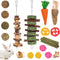 Grddaef 20 PCS Bunny Chew Toys for Teeth, Natural Rabbit Toys Apple