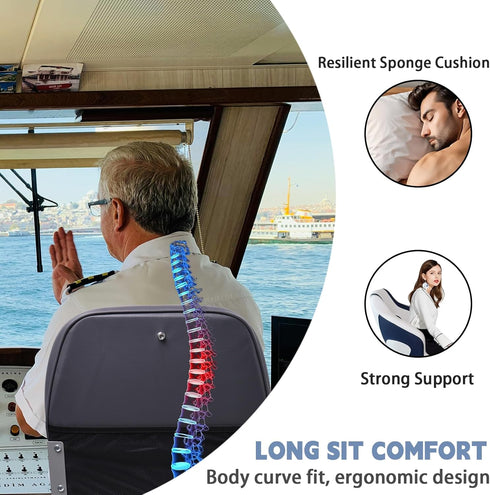 VANCUS Low/High Back Folding Boat Seats - Waterproof Captain Fishing Chair for Jon/Pontoon/Canoe/Bass Tracker Boats