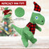 DULZILUZID Christmas Dog Toys, Plush Stuffed Green Dinosaur Animals Toy, Squeaky Dog for Small, Medium, and Large Dogs