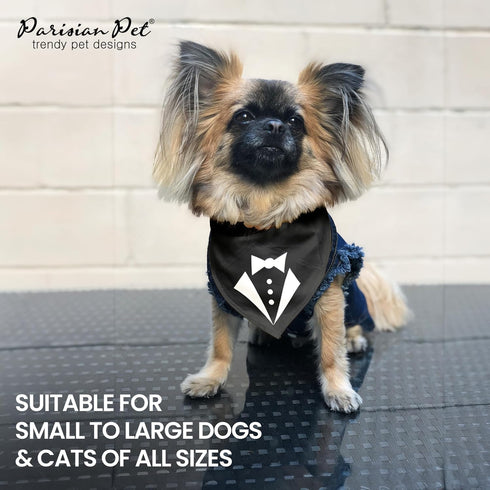 Parisian Pet Tuxedo Dog Bandana, Small