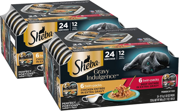 Sheba Gravy Indulgence Adult Wet Cat Food Beef and Chicken Entree in