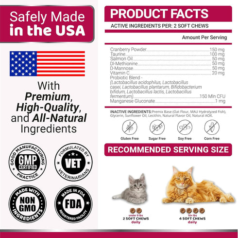 Immune Cat Urinary Tract Health - Cranberry Supplement for Cats - Promotes Healthy Digestion & Normal Bladder Function