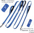 VIVAGLORY Traffic Handle Dog Leash, Two Padded Soft Handles, Strong Reflective & Metal Hook Training Lead, Blue
