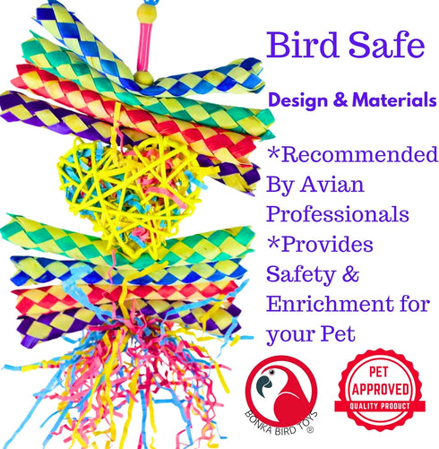 Bonka Bird Toys 1730 Foraging Heart Medium, 9” x 6” - For Conures, Cockatiels, Parakeets, and Similar Breeds