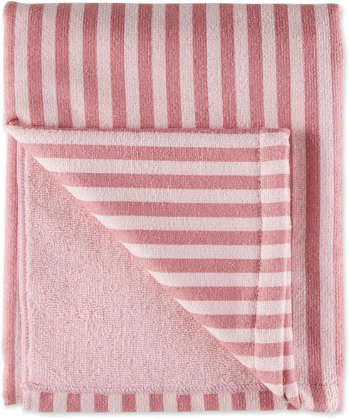 Bone Dry X-Large Pet Grooming Microfiber Towel, Striped Collection, 41x23.5", Rose