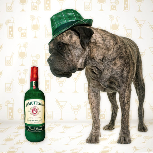 Jamuttson Liquor Bottle Dog Toy - Plush Squeaky Funny Drink Parody - Cute Dog Birthday Toy for Small/Medium Dogs