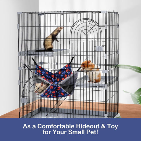 Hammock, Set Chinchilla Petonfun Guinea Pig Hideout Toys, Ferret Rat Cage Accessories - Large Small Animal Bed