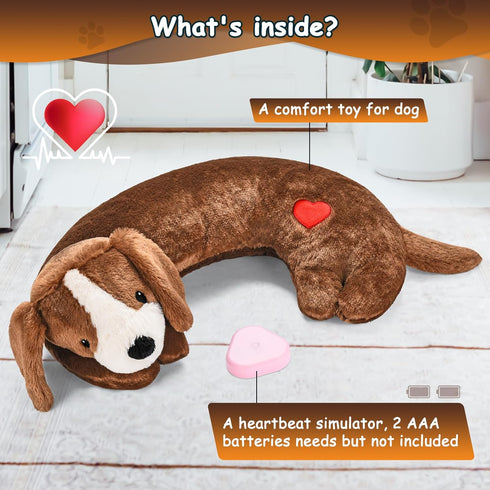 Moropaky Heartbeat Toy Puppy Heartbeat Stuffed Animal Heartbeat Plush Toy for Puppy, Dog Heartbeat Toy for Pet Anxiety