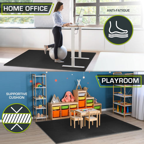 ProsourceFit Extra Thick EVA Foam Puzzle Exercise Mat ¾” and 1" Interlocking Tiles for Home Gym Flooring
