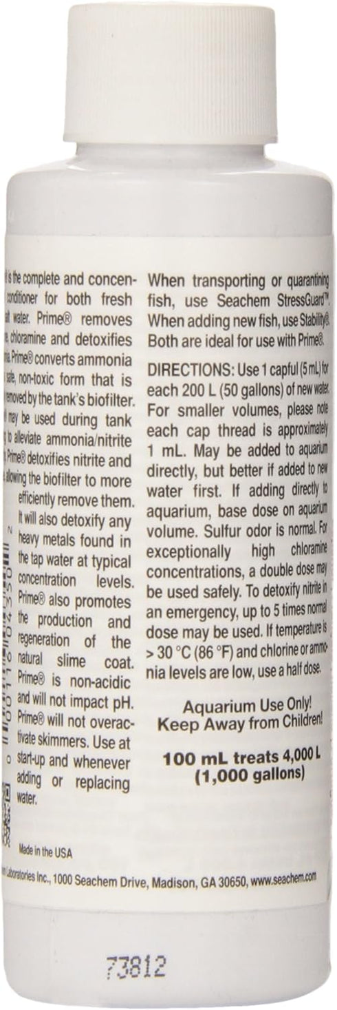 Seachem Prime Fresh and Saltwater Conditioner - 100 ml Chemical Remover and Detoxifier