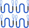 Pack of 4 Marine Rope Dock Bungee Line for Boat Jet Ski (Dark Blue)
