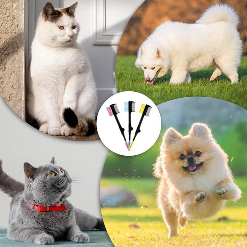3 Pcs Dog Tear Stain Comb, Eye Cleaning Comb for Pets, Grooming Combs for Removing Crust Mucus and Flea