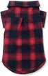 Koneseve Dog Shirt, Pet Plaid T-Shirt for Small Dog Cat Puppy, Cozy Halloween, Christmas Costumes (Red; XL/Extra Large)
