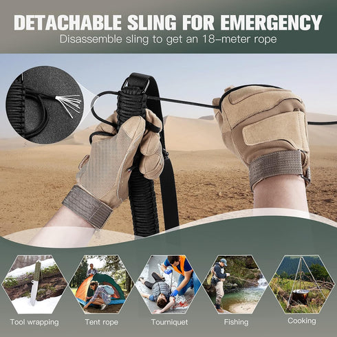 VVAAGG Two-Point Paracord Sling with Swivels, Non-Slip Quick Adjustable Length Strap for Hunting
