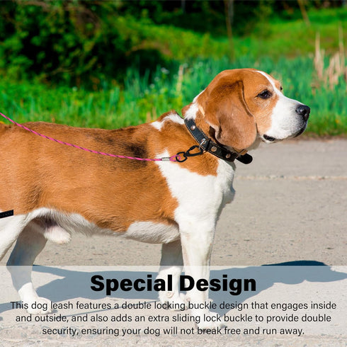5FT Chew Proof Metal Dog Leash with Comfortable Handle, Heavy Duty Lead for Large Medium Small Dogs