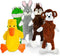 FGA MARKETPLACE Pack of 5 Flat NO Stuffing NO Squeak Plush Dog Toys, Funny Style for Small and Medium Dogs