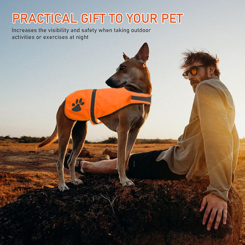 Geyoga 2 Pieces Dog Reflective Vest, Adjustable Safety Pet High Visibility Jacket for Outdoor Activities