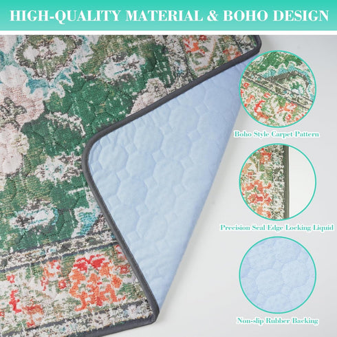 72" 72", Non-Slip Dog Washable Pee Pad Extra Large x Boho Rusable Pee Pad for Dogs, Pet Training Pad for Playpen Mat