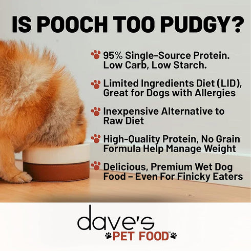(95% 12.5 oz (12 Pack) Dave's Pet Food Grain Free Wet Dog Food Beef & Beef Liver), Made in USA Single-Source Protein