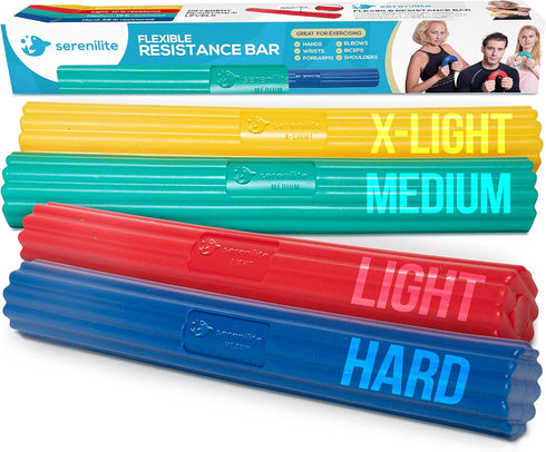 Serenilite Flexible Resistance Bar, Grip Strength Trainer for Tennis Elbow and Physical Therapy