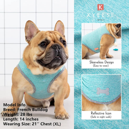 KYEESE 2 Pack Dog Shirts, Sun Protection Quick Dry Soft Stretchy T-Shirts with Reflective Label for Small Medium Dogs,
