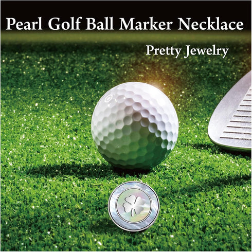 Golf Ball Marker Necklace with Pearl Ball Marker - Unique Golf Accessories for Women