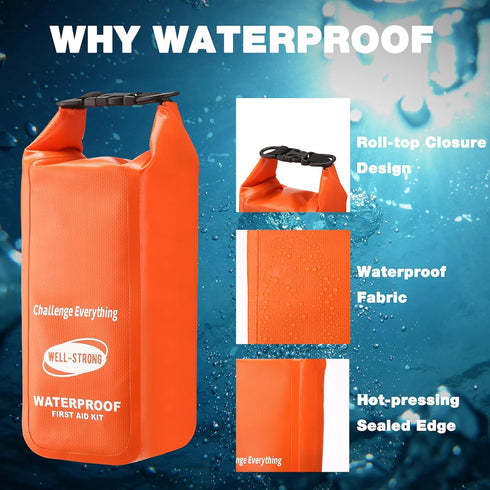 Waterproof First Aid Kit Roll Top Emergency Kit for Fishing, Kayaking, Boating, Camping