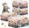 12 Pieces Pet Blanket, Soft Fleece Dog Fluffy Warm Felt Throw, Cute Paw Print Puppy Kitten Sleep Mat Covers (Dark Gray,