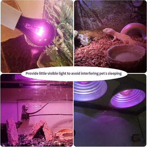 AOMRYOM 100W Basking Spot Infrared Night Heat Lamp – Moonlight Heat Bulb for Reptiles & Amphibians, 2 Packs