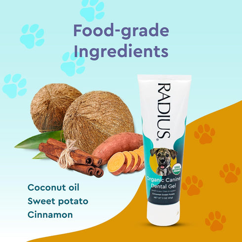 RADIUS USDA Organic Canine Pet Toothpaste 2 Units, 3 oz | Non Toxic Toothpaste for Dogs, Prevent Tartar and Plaque