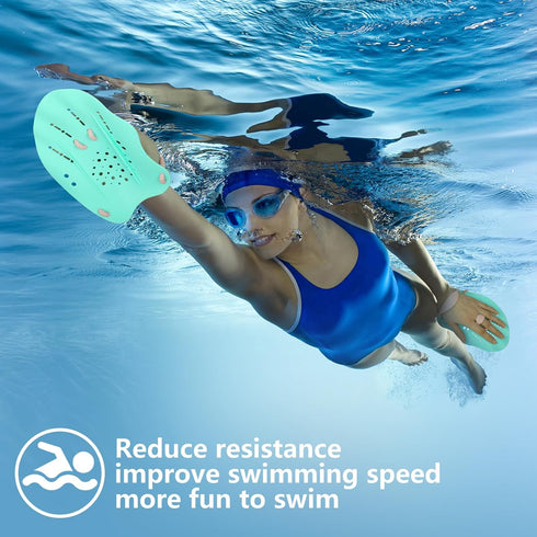 Hianjoo Swimming Swimming Hand Paddles for Junior and Adult, Power Strength Train Swim Paddles for Lap with Adjustable