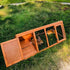 2 Garvee Wooden Rabbit Cage, A-Frame Chicken Coop Outdoor with Doors & Run, Triangle Rabbit Hutch with Ventilating