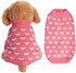 Dog Knitted Heart Sweater, Warm Soft Holiday Clothes for Large Cats and Dogs, Pink, L