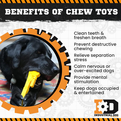 SodaPup Industrial Dog Pipe Wrench - Durable Chew Toy Made in USA from Non-Toxic Nylon Material for Dogs