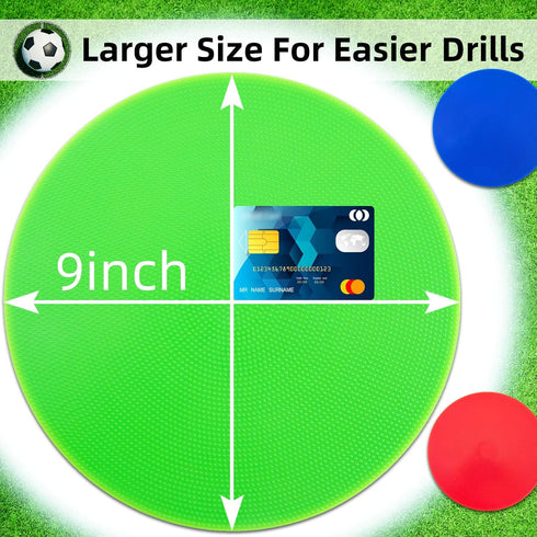 Vhxorrz 9/10 Inch Spot Markers Floor dots Non-Slip Rubber Agility Markers Flat Field Cones for Gym/PE Soccer Football