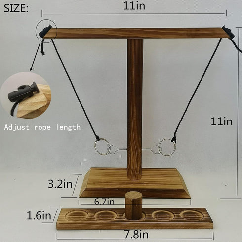 Ring Toss Game for Kids and Adults, Large Base Hook and Ring Game, Family-Friendly Indoor Holiday Fun or Outdoor Patio