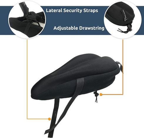 Ultra Gel Bike Seat Cushion - Extra Soft Bicycle Saddle Cover for Spin, Exercise Bikes, and Outdoor Biking