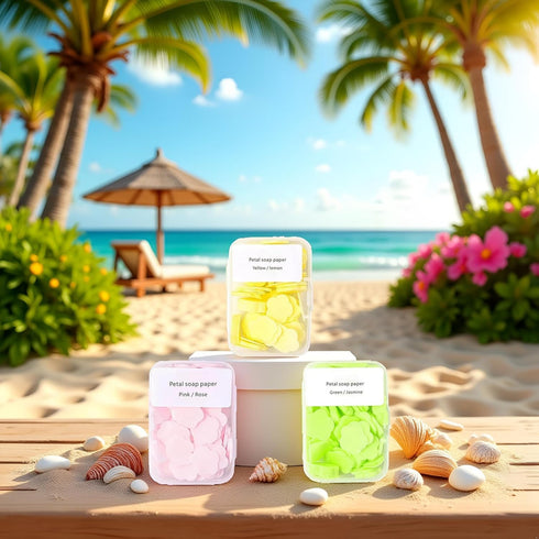 Jinshining 300pcs Portable Hand Washing Soap Sheets, Scented Mini Soap Sheets, Paper Soap for Travel,Disposable Soluble