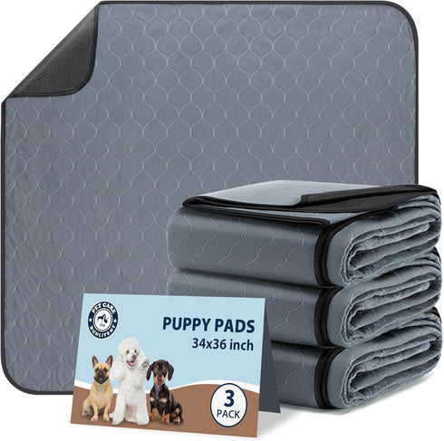 Washable Pee Pads for Dogs, 34x36 Reusable Puppy Pads with Fast Absorbent,