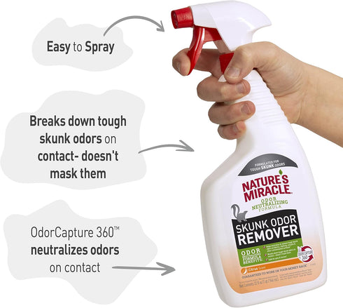 Nature’s Miracle Skunk Odor Remover - Citrus Scent 32 Oz, Odor Neutralizing Formula