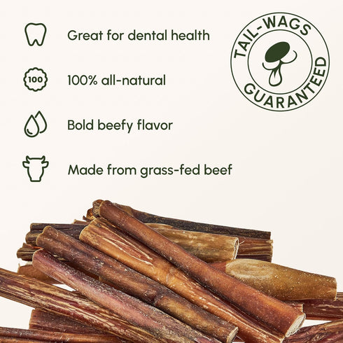 6 Inch (10 Pack) Downtown Pet Supply Bully Sticks for Dogs - Natural Beef Chews, Odor-Free & Rawhide-Free, Long Lasting
