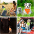 2 Pcs Reflective Dog Bandana - Neon Orange Green High Visibility Reflective Gear for Dog Safety