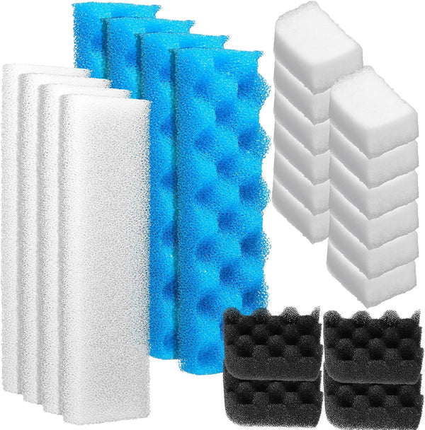 Threlaco 24 Pcs Compatible with Fluval 406/407 Aquarium Filters Sponge Set, Including