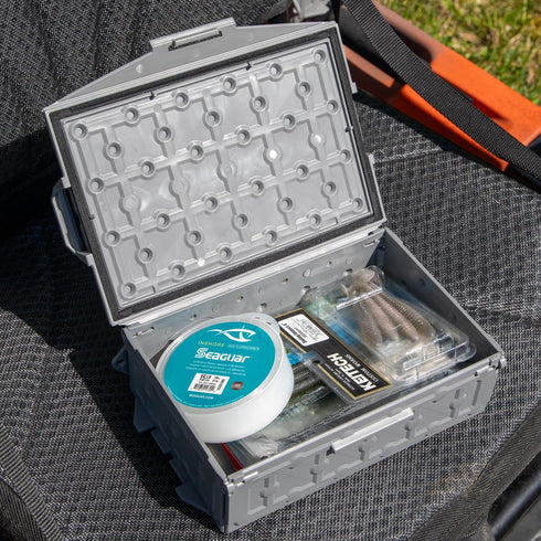 YakAttack TracPak Stackable Fishing Gear Storage Box, Single Box in Battleship Grey (SSO-1003-BG) for Kayak