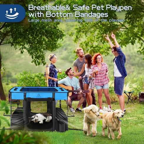 Dog Playpen,Pet Playpen,Foldable Puppy Cat Playpen, Portable Exercise Kennel Tent Crate,Water-Resistant Breathable