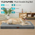 Dog Bed Mats for Big Dogs - Orthopedic Thick Egg Foam Crate Bed, Removable Washable Cover, Non-Slip Bottom (Dark Gray,